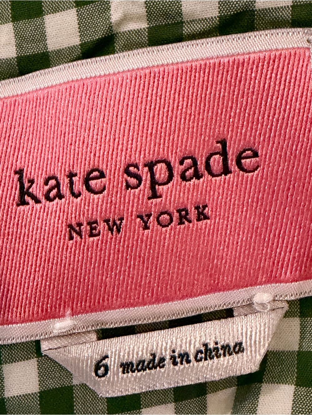 Kate Spade Green Gingham Midi Dress NWOT Size 6 - Picture 3 of 9